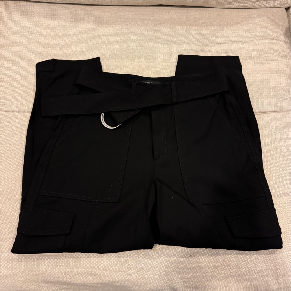 Black cargo pants with buckle